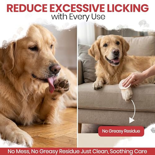 Image of Dog Paw Wipes Antibacterial 50 Count - Antifungal Wipes for Dogs | Contains 2% Chlorhexidine and 1% Ketoconazole - Good for All Breeds - Made in the USA