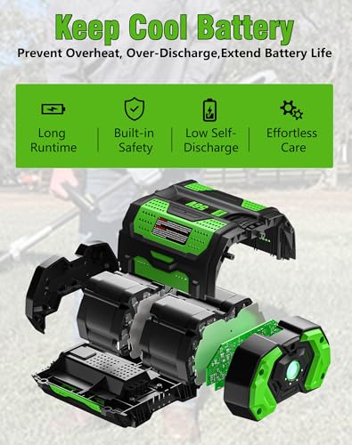 Image of 12.0Ah Replacement for EGO 56V Battery BA2800T BA4200T BA5600T 2Pack | Compatible with EGO 56 Volt Battery BA1400T BA2800 BA6720T Power Tools
