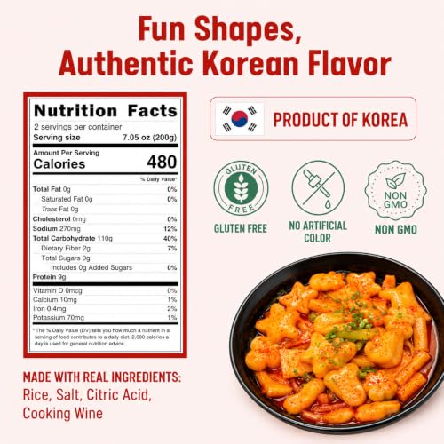 Korean Tteokbokki Rice Cakes, Unha's Fun Shapes, 14.10 oz 2 Pouches - image 2