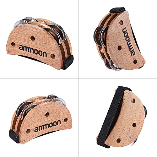 KKmoon Ammoon Elíptica Cajon Box Drum Companheiro Acessório Pé Jingle Tambourine para Mão Instrument