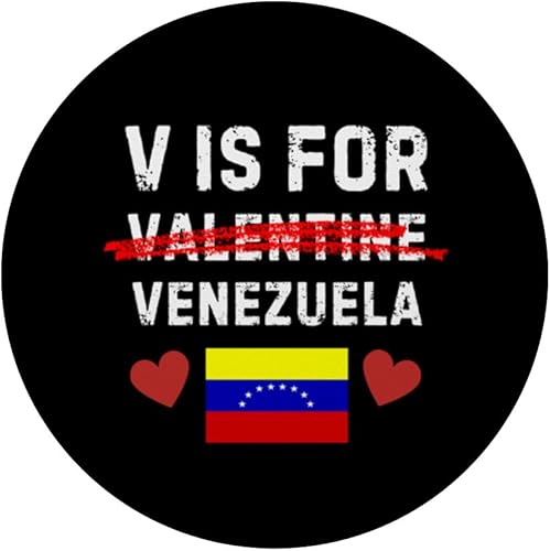 Miniatura 3 de V Is For Venezuela Funny South America Valentine PopSockets Standard PopGrip