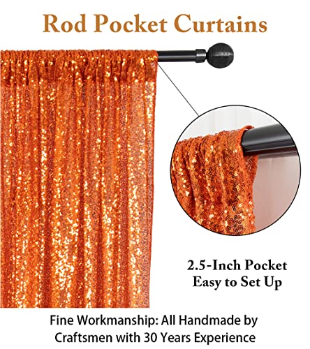 ShinyBeauty 7FTx7FT Orange Shimmer Sequin Fabric Photography Backdrop Happy Birthday Backdrop Prince Glitter Backdrop