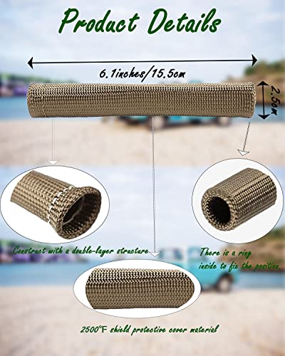 Image of Spark Plug Wire Heat Shield - 8 PCS 2500 Spark Plug Wire Boots Protector, 6 Inches Spark Plug Heat Sleeve Protection Cover Replacement for LS1 / LS2 SBC BBC 350 454 Car Truck, Titanium