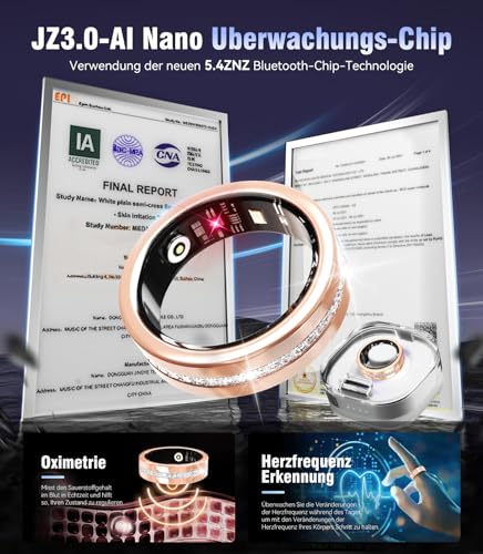 Image of 10 Gen Diamond Smart Ring and Wireless Charging Case【Industry Ranking No.1 - 0 Measurement Error】 2026 Smart Ring for Women & Men for Sleep Tracking Wearable Device,Fitness Ring【Gold 9#】