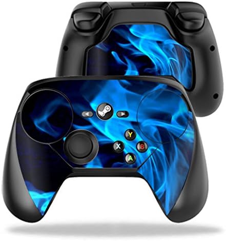 MightySkins Skin Compatible con Valve Steam Controller Funda Adhesivo Skins Blue Flames