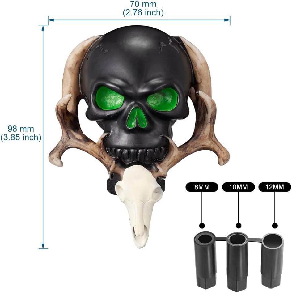 Shift Knob Automatic Skull Shape Gear Knob Replacement with 3 Adapter Black