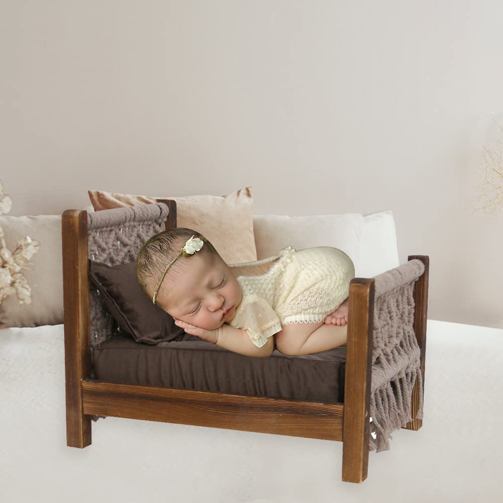 Accessoire Photo Bébé En Bois - Litre De Portée Pour Nouveau-Né - Blanc