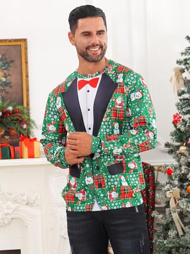 Lovekider Mens Ugly Christmas Sweater Novelty 3D Graphic Long Sleeve Junior Xmas Sweatshirt Size S-3XL - Image 6