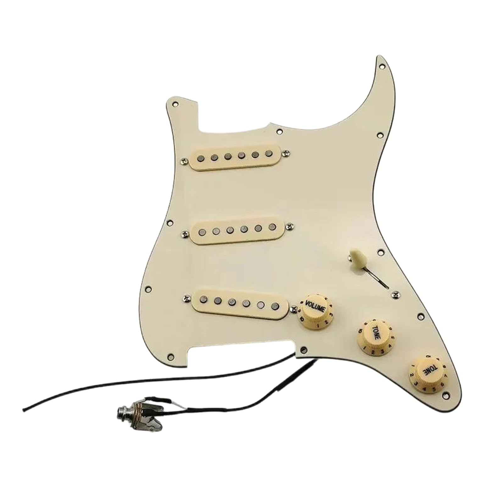Zestaw Przetworników Pickguard Alnico 5 Magnet SSS Single Coil Pickguard Gitarowy Montaż Odpowiedni Dla Początkujących(Yellow)