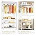 Ulif H2 Heavy-Duty Portable Closets, 4-Tier Freestanding Garment Rack Suit for Small Space and Corner, Closet Organizer System Portable Closet Wardrobe, Max Load 500 LBS, White