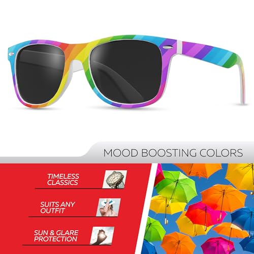 Image of Retro Rewind Polarized Sunglasses for Women Men - UV400 Classic Square Vintage Shades Trendy Unisex Sun Glasses