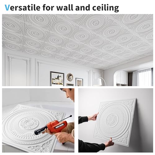 Image of Art3d 12-Pack 2 x 2 ft Drop Ceiling Tiles for Interior Decor, White
