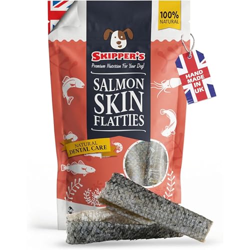 SKIPPERS Salmon Skin Flatties Dog Treats 150g Omega 3 Low Fat Chews