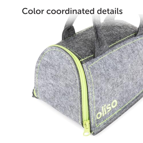 Image of oliso Mini Iron Carry Bag for M2Pro and M3Pro - Pistachio | Polyester Felt Travel Case, Quilting Retreat Storage, Compact Sewing Accessories, Heavy-Duty Zipper