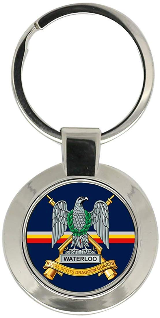 Giftshop Uk Unisex Silver Coloured Metal Royal Scots Dragoon Guards, British Army Key Ring