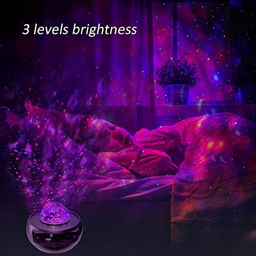 Honelife Projetor de Luz Noturna com Controle Remoto, 9 modos diversos de iluminação, 3 níveis de br