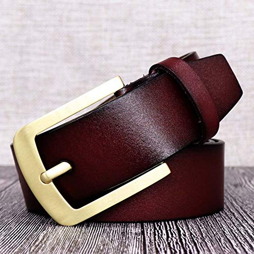 Ceinture ceintures des hommes cuir véritable mode masculine boucle cuivre robuste
