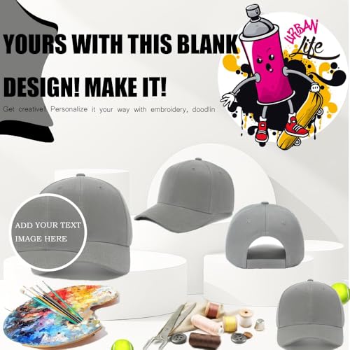 Image of Wholesale 20-Pack Solid Baseball Caps - DIY, Breathable, Adjustable Fit