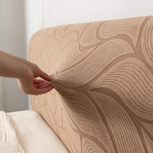 Image of HOMETHREADS Stretchable Velvet Headboard Cover | Soft, Dust-Proof & Wrinkle-Resistant Bed Back Protector | Fits Leather, Wooden & Fabric Bedsides | for 5ft to 5.5ft Beds (Brown, 150x65Cm)