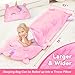 iPlay, iLearn Kids Unicorn Sleeping Bag, Toddler Girl Nap Mat, Plush Animal Slumber Bag 2 In 1 Pink Pillow Daycare Preschool Kindergarten Birthday Gift Travel Sleepover 3 4 5 6 7 8 10 12 Yr Child Teen