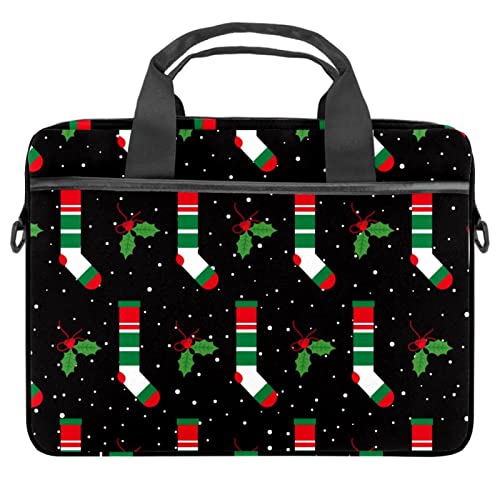 Sacoche ordinateur 13-14,5 pouces motif Noël hiver noir, le cadeau idéal avec bandoulière Melbourne