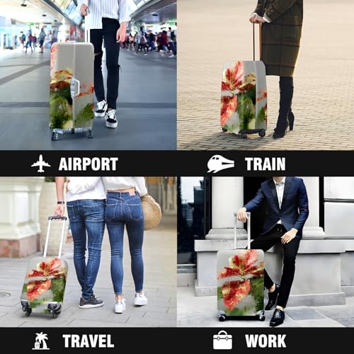Travel Luggage Cover Suitcase Protector Scratch-Resistant Fit Not Included Suitcase Beautiful Flower XL-30-32in4