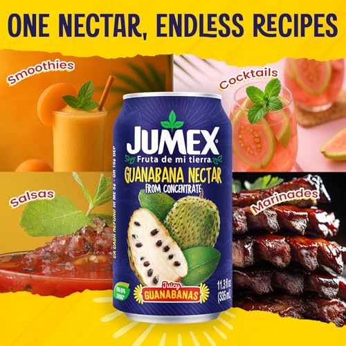 Image of Jumex Soursop Juice Nectar - Made with Guanabana Fruit Puree - Guanabana Juice Concentrate for Tropical Fruit Smoothie Mix, Cocktail Mixers & Kids Drinks & Beverages - 11.3oz, 1 Pack Canned Drink