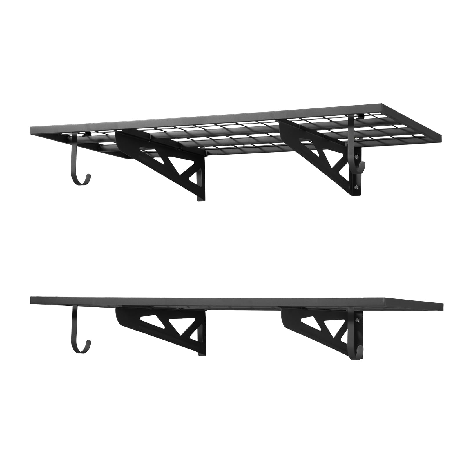 VEVOR Scaffale da Parete per Garage Portaoggetti 2 pezzi 122x62x21 cm, Scaffale a Griglia da Muro per Garage Lavanderia Officina Carico Singolo max. 113 kg, Rete da Parete Portaoggetti, Nero