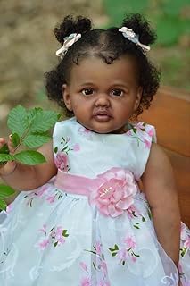 Reborn Todder Dolls Girl 28inch Realistic Look Black Reborn Baby African American Weighted Silicone Babies Lifelike Doll Toys for Children Gifts Age3+