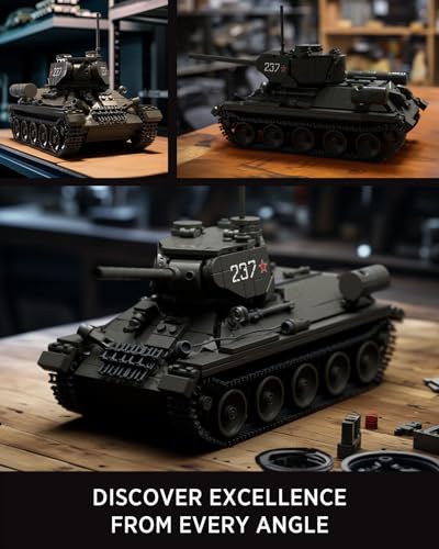 Nifeliz T34/85 Tank, WW2 Military Tank Building Set for Adults, Collectible Army Model to Build and Display, Gift Ideal for Military Fans (818 PCS, NF10270)