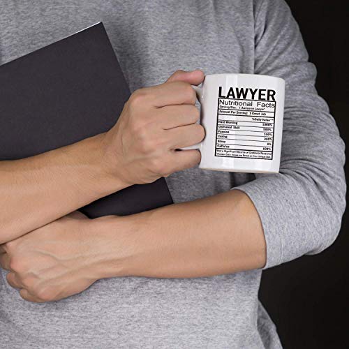 Law Lawyer Gifts Coffee Cup 11 Oz, Lawyer Attorney Nutritional Facts Funny Coffee Mug Inspirational And Motivational For Scales Of Justice Paralegal Law Lawyer Attorney. #TOP3