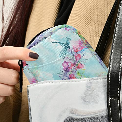 Image of Pill Case 7 Day Pill Organizer Watercolor Dragonfly Travel Pill Case Portable Weekly Pill Box Bag Container Vitamin Supplement Holder with Zipper for Family Business