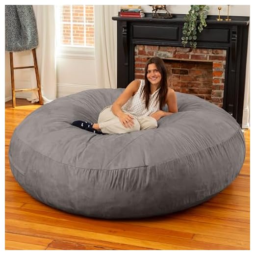 Jaxx 6 Foot Cocoon - Large Bean Bag Chair for Adults, Charcoal