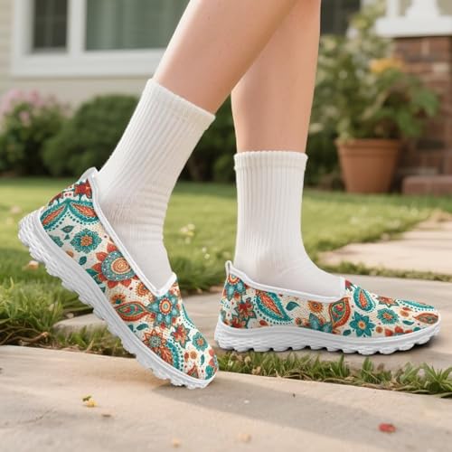 Spring Mesh Flats for Women Low Top Walking Shoes Slip On Casual Comfortable Shoes4