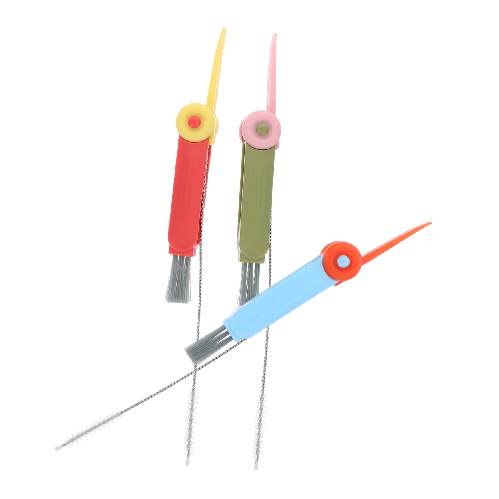 GOOHOCHY 3pcs Bottle Brush Cup Brush Cleaner Hanging Cleaning Brush Nylon Silk Groove Brush Stainless Steel Pp