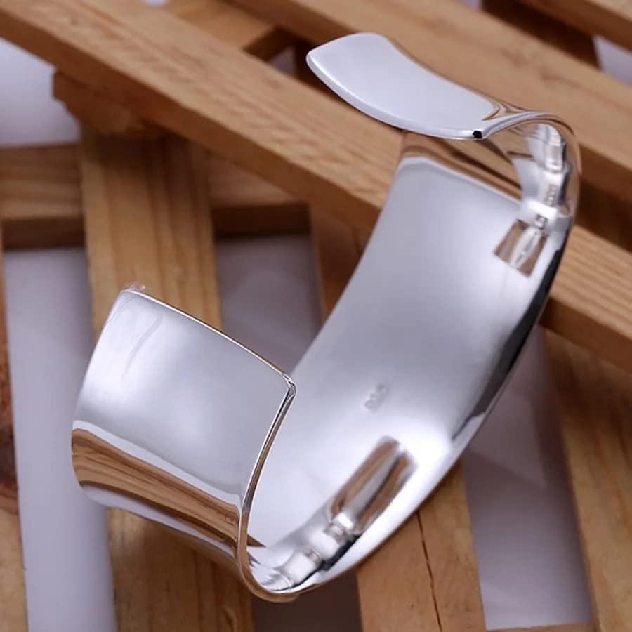LYGBAOFUL Bracciale Rigido da Donna in Argento 925 con Polsino Grande da Uomo