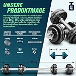 2 in 1 Hanteln Set 15-30kg | Hantelset Gusseisen verstellbar | Kurzhantel & Langhantel | Sternverschlüsse & Verbindungsrohr – Bild 4