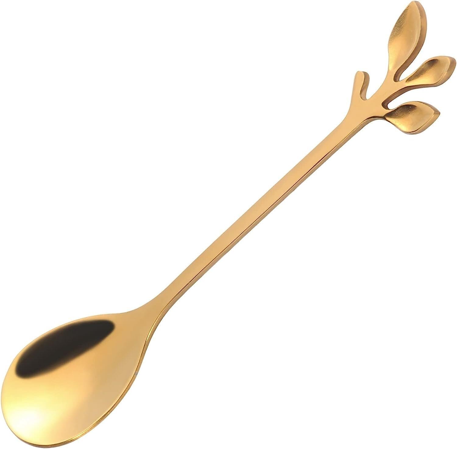 Cuchara de té, cuchara de postre, cucharas de café, cucharas de espresso demitasse, cuchara de postre, cucharaditas, cucharas de té, cucharas pequeñas, 4,7 pulgadas, acero inoxidable (dorado, 20)