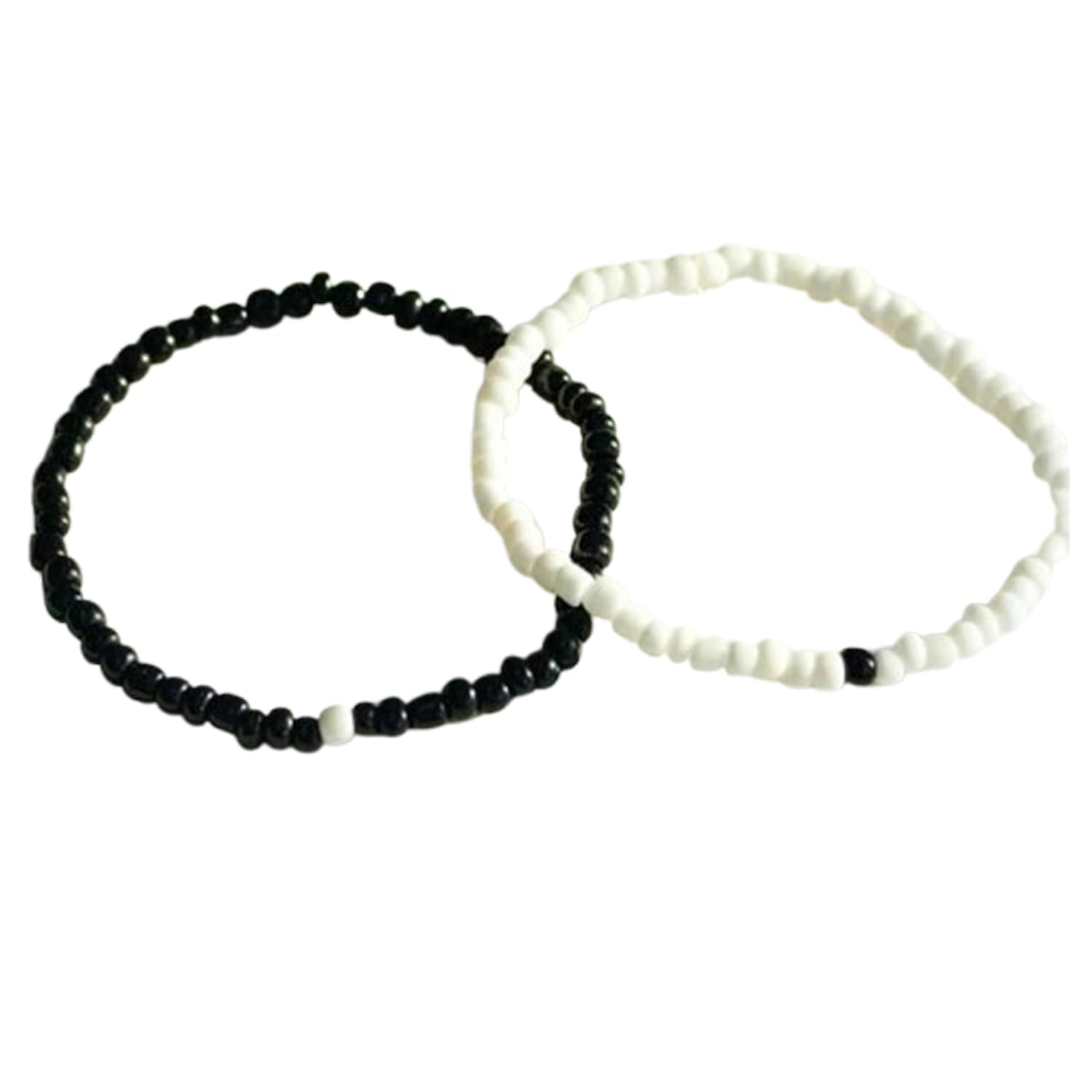 Ensemble bracelets extensibles perles 4 mm onyx et jade - 7