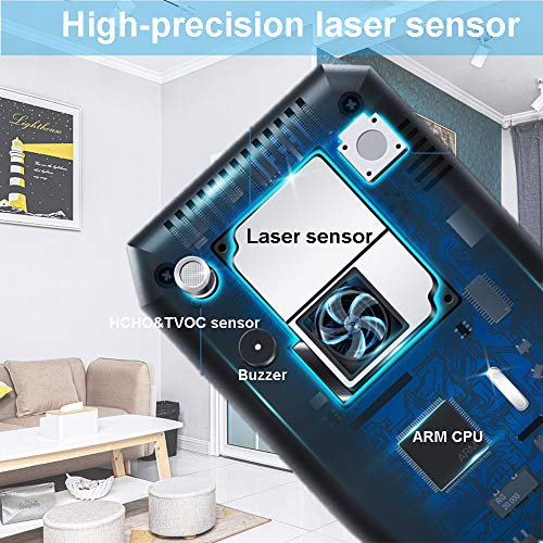 Hofun Air Quality Monitor - Professional Air Quality Detector, 5 in 1 Indoor Air Pollution Tester with AQI, PM2.5, PM10, HCHO(Formaldehyde), TVOC, Air Particulate Meter for Home, Car, Office, Hotel