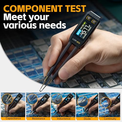 LCR-Messpinzette 10 kHz,Intelligenter SMD Mini Tester,Durchgangsprüfer für Induktivität der Kapazität, Automatische Erkennung der Komponenten,Elektronische Komponente Analysiert