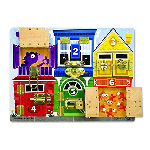 Melissa & Doug | Planche À Verrous | Jeux d'éveil | 3+ years | Jouet en bois | Jouet de développement