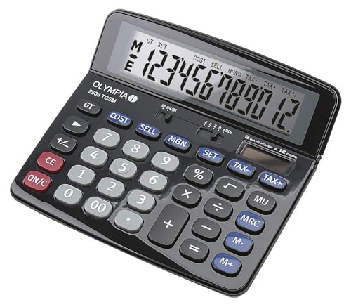 Olympia Tools 40183 Modèle 2503 Calculatrice de Bureau Noir/Bleu/Gris