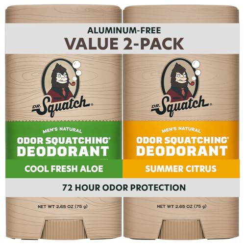 Dr. Squatch Natural Men’s Deodorant – Aluminum Free Natural Deodorant Men with Charcoal &...