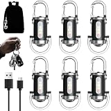 6 PCS Mini Linterna Llavero, Linterna Led Recargable USB-C de COB 800 Lúmenes, Súper Brillante 7 Modos Luces, Lampara Tactica IPX4 Impermeable...