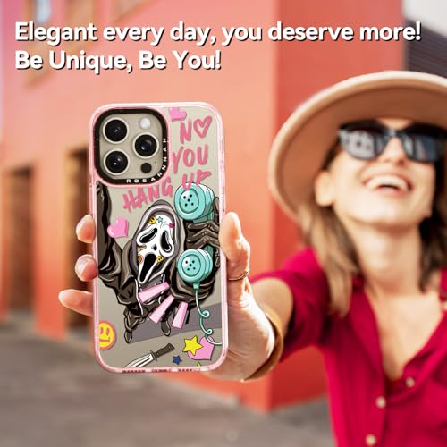 Coque iPhone 15 Pro antichoc évite cassure squelette rose - 6