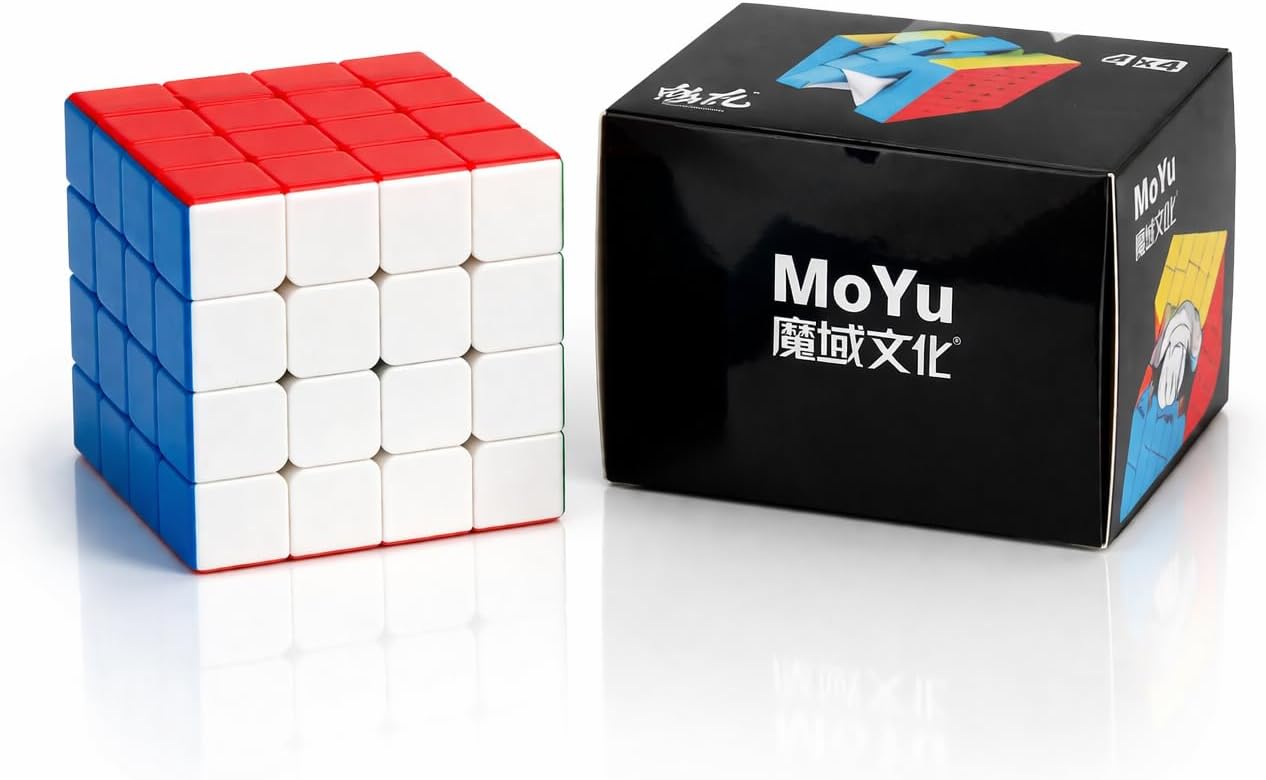 Moyu Meilong 4M Magic Cube 3x3x3 Magic Cube Competition Cube Smooth Rotation World Standard Color Scheme 3D Puzzle Kids' Gift Christmas Present Holiday Gift Children's Toy (4x4 Magnets)