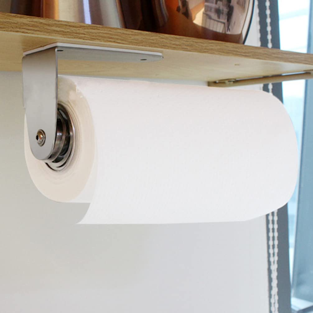 Porta Rotolo da Muro in Acciaio Inox, Semplice, Argento