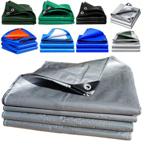 Lona impermeable 120x380 cm gris plata multiusos con ojales para exterior 2