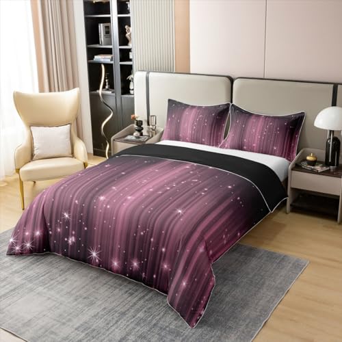 Funda de edredón de algodón premium en degradado morado oscuro King 4